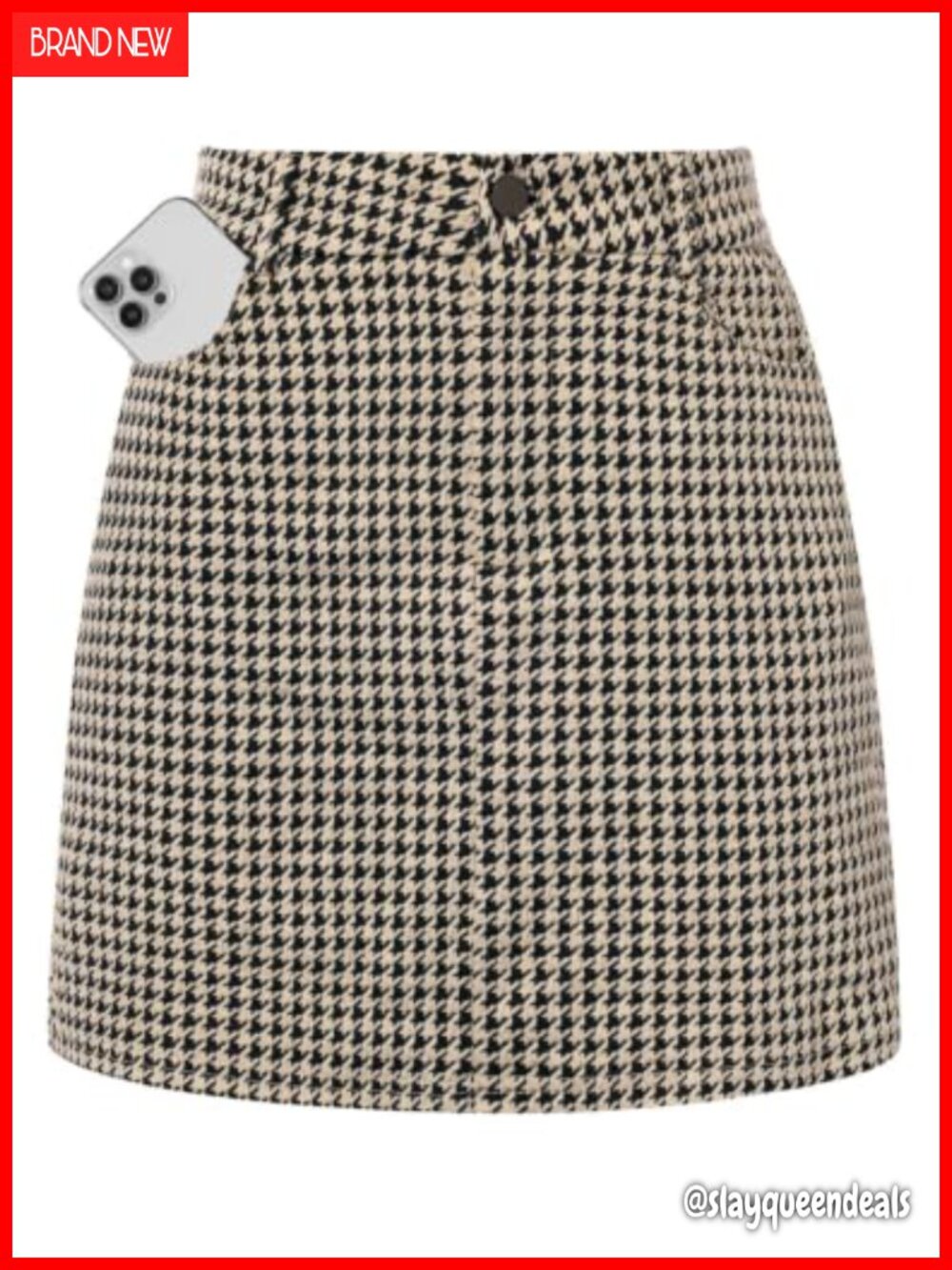 Women's Plaid Mini Skort with Built-in Shorts High Waist Pencil Skirt Pockets